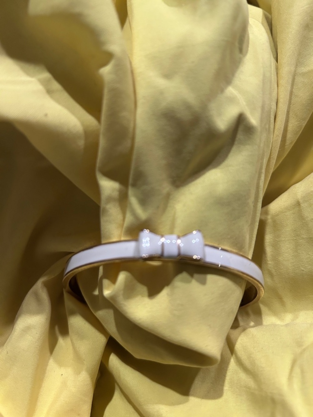 kate spade Gold Tone Engraved Slim Bangle quite luxury dainty bow gift idea
